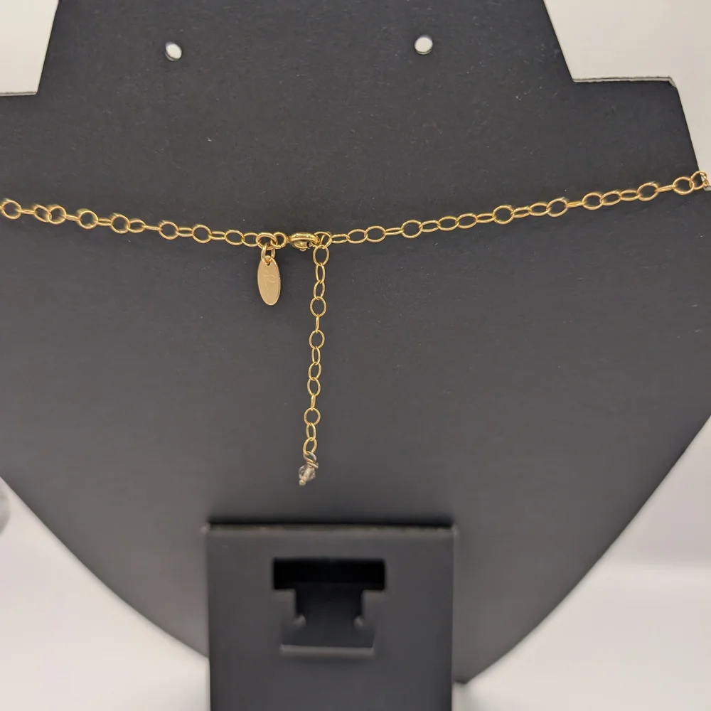 NASHELLE Beaded Necklace Tiered Gold with Gray Brown Beads - Picture 4 of 9